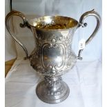 A large Victorian silver two handed trop