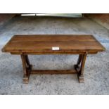 A c1900 slim refectory dining table with