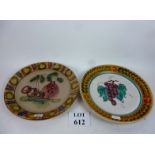 Two large Continental Majolica pottery d