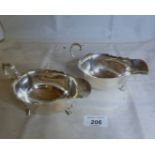 Two silver sauce boats Chester 1935 and