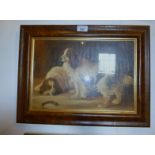 A framed oil on board study of a pair of