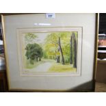 A framed and glazed watercolour study of