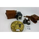 A vintage Ambassador Coronet box camera;
