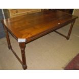 An early 20c fruit wood dining table 6'