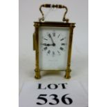 A gilt brass carriage clock 'George Barn