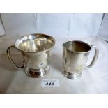 Two silver Christening mugs Birmingham 1