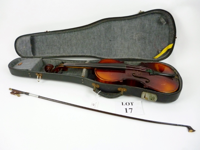 A violin and box in case est: £50-£80 (A