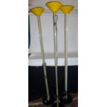 A set of three Art Deco style tall up-li