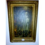 A 19c gilt framed oil on canvas study of