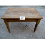 A late Victorian pine low side table wit