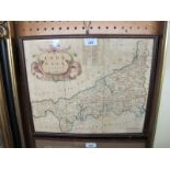 A Robert Morden framed and glazed map of