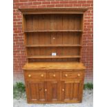 A Victorian pine Welsh dresser with boar