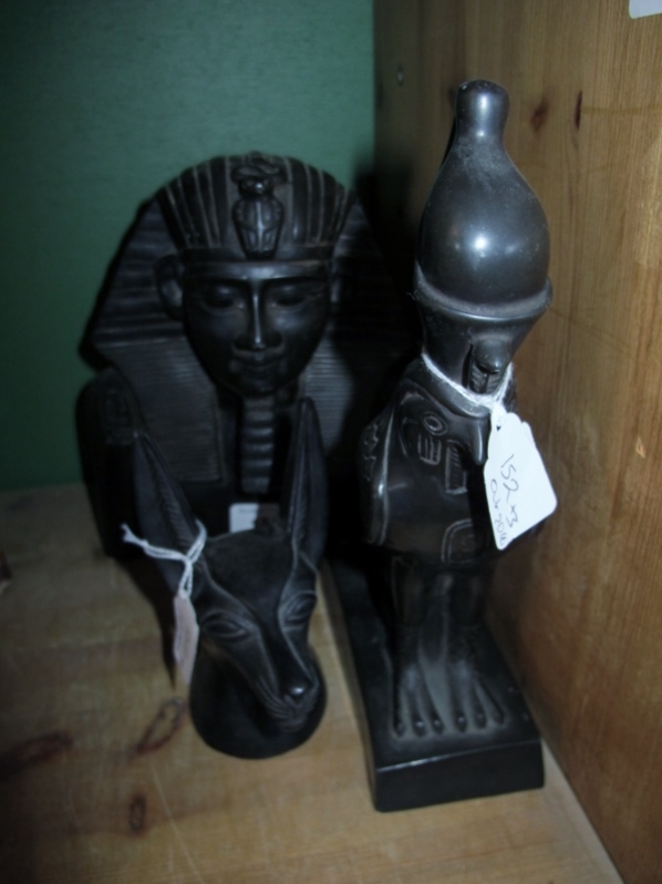 After the Antique three carved Egyptian