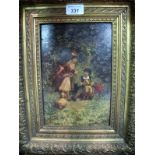 A gilt framed oil on board country scene