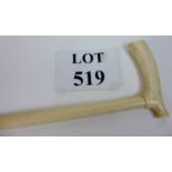 A 19c Anglo Indian ivory walking cane jo