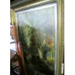 A large framed oil on canvas study of a