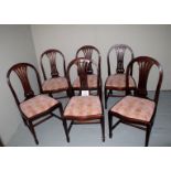 A late 20c mahogany set of six Hepplewhi