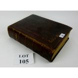 A leather bound Holy Bible dated 1857 pu