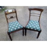 Two 19c mahogany chairs upholstered upho