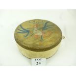 A painted hide-skin drum est: £20-£40 (A