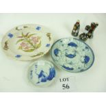 Two Chinese blue and white plates;