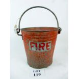 A vintage red painted fire bucket est: £