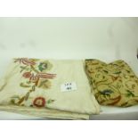 Two crewel-work textile throws est: £20-