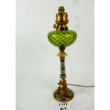 A champleve and gilt metal table lamp, f