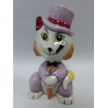 Lorna Bailey Limited Edition cat 'The Penguin' from the Bat Man series, No. 1/1, 14cms in height.