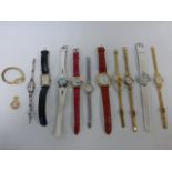 Twelve assorted wristwatches to include two ladies Sekonda.