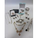 Collection of assorted silver jewellery to include necklaces and earrings together with a silver