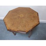 A good quality 19th century octagonal inlaid table by John Reid & Sons,