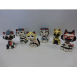 Lorna Bailey set of six Thunderbird Cats.