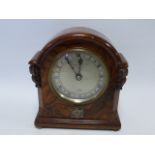 A Garrard & Co Ltd Elliott walnut mantle clock,