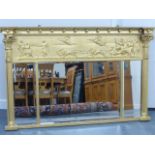 A 19th Century Neoclassical gilt and gesso overmantle mirror,
