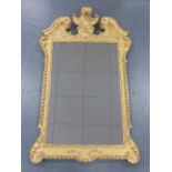 A George II style giltwood framed mirror,