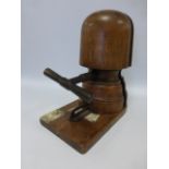 Late 19th/early 20th century Wooden 'The Reslaw Registered Design' Hat Stretcher with ivorine