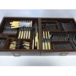 Two fitted drawers of Firth Staybright cutlery (127 pieces in total).