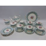 Royal Albert 'Enchantment' pattern tea set comprising of teapot, milk jug, sugar bowl,