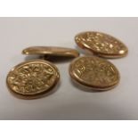 A pair of Gent's 9ct gold cuff-links, 2.9g.