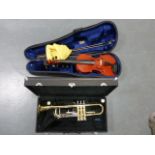 Violin & Case including Bow approx 35cm (13¾) B&H 400 series,