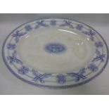 19th Century Wedgwood Indian Star pattern oval shaped meat plate with juice channels & well.