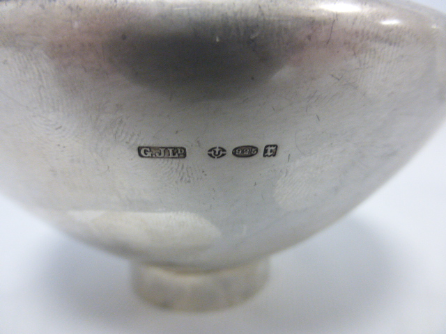 Danish silver hammered footed bowl by Georg Jensen, import marks for London 1932, - Image 4 of 4