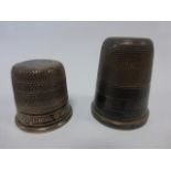 Silver novelty thimble tot cup, engraved 'Just a Thimbleful' hallmarked Birmingham 1957,