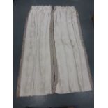 Pair of Sahco Lumeo panelled lined curtains with pinch pleated headings,