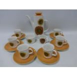 Meakin retro 'Sunflower' pattern coffee set.