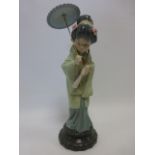 Lladro - Geisha girl with parasol and fan 'Spring' No.