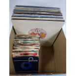 Vinyl, Box of thirty+ LPs & sixty+ singles(45s) mainly from the 1960s including Queen, Supertramp,