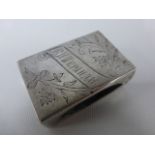 Russian silver matchbox cover hallmarked Moskow circa 1880,