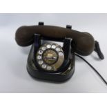 Late 1940-1950's Bell desk telephone with gilt decorated metal body and bakelite handset.